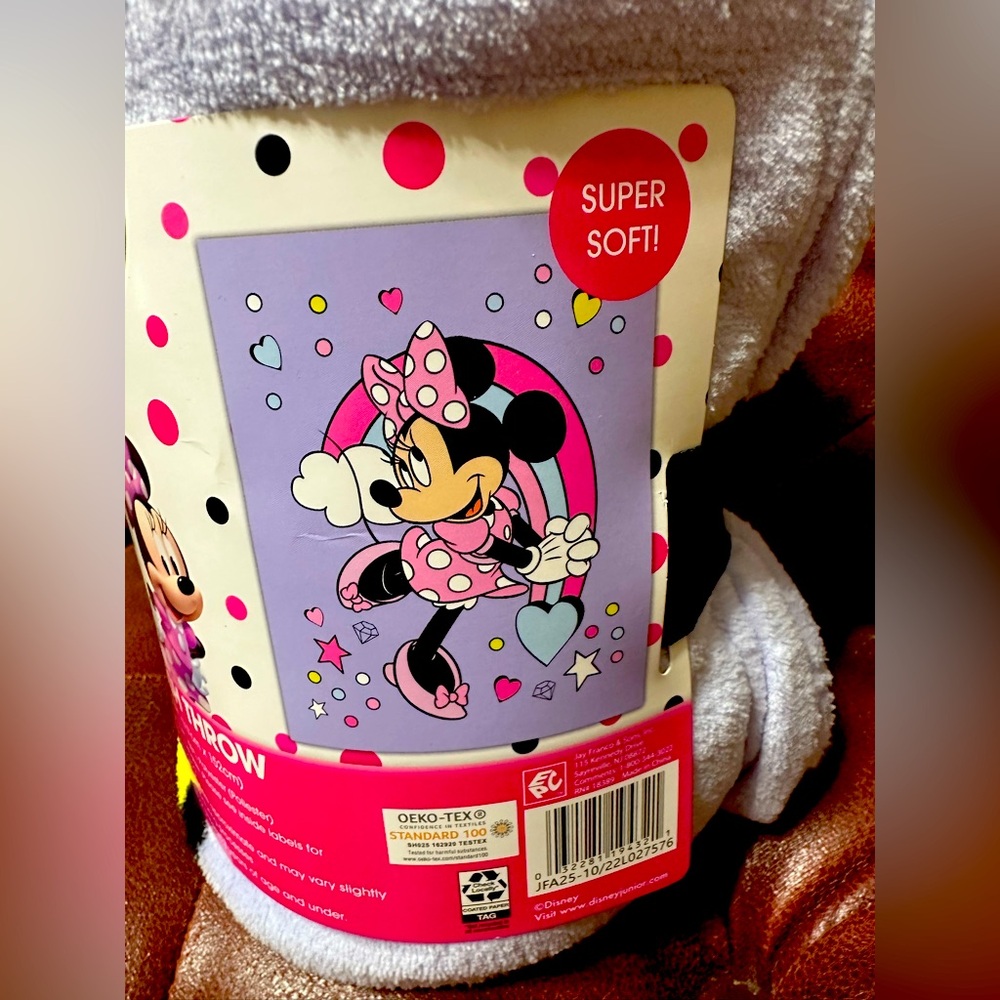 New Disney Junior Minnie mouse plush throw